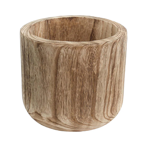 Macetas Decorativas de Madera, Macetas de Madera de Alta Calidad a Precio Accesible, Forma Circular, Acabado Natural, Decoración del Hogar - Product Image 1