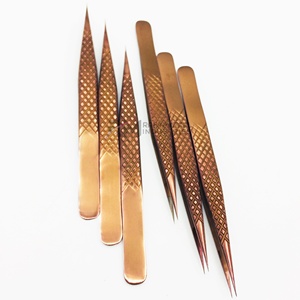 RMI Wholesale Private Label Long <b>Boot</b> Eyelash Extension Volume Tweezers Stainless Steel with Pointed Fiber Tip - Product Image 5