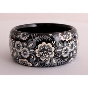 Juego de Brazaletes de Madera Tradicionales Hechos a Mano para Mujer, Accesorios de Moda Étnicos Pintados con Fornituras de Joyería - Product Image 3