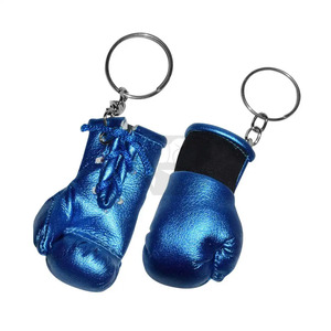 Porte-clés personnalisé en forme de mini-gant de boxe, cuir de haute qualité, acier inoxydable, design simple ours/lapin, léger et respirant - Product Image 1