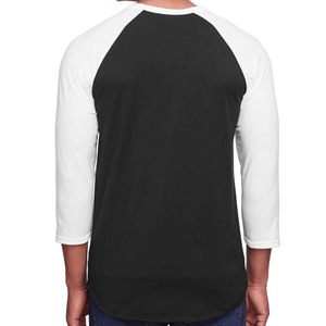 Men's Gray <b>Black</b> Raglan Sleeve <b>Long</b> Sleeve <b>T</b>-<b>Shirt</b> O-Neck Casual Oversized Regular 100% Cotton Solid Color Anti-Wrinkle 320g - Product Image 3