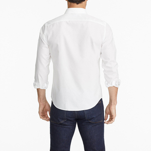 <b>Men's</b> <b>White</b> <b>Long</b> <b>Sleeve</b> Casual <b>Shirt</b> Turn Down Collar Single Breasted Solid Dress <b>Shirt</b> Custom Made <b>Men's</b> Formal Twill Knitted D - Product Image 3