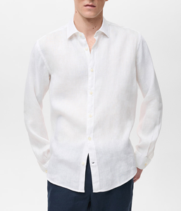 Chemises pour hommes en tissu 100% lin français, fabrication OEM, vente en gros directe d'usine, prix bas, diverses options de couleurs - Product Image 2