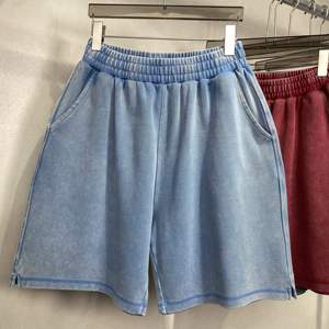 Shorts délavés à l'acide pour hommes, style streetwear, logo personnalisé, faible MOQ, coton épais 350 GSM, prêts à être expédiés - Product Image 4
