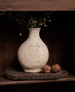 Jarrón de Papel Maché Hecho a Mano 100% Premium, Diseño Art Deco, 5x10 Pulgadas, Decoración de Mesa, Centro de Mesa para Sala de Estar - Product Image 1