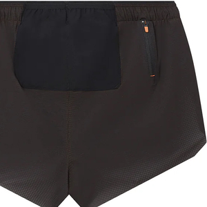 Shorts de sport décontractés pour hommes, noirs, écologiques, à séchage rapide, taille élastique, couleur unie, tissu tricoté - Product Image 4