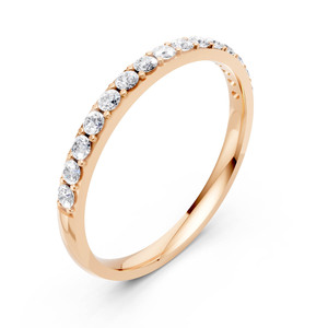 Bague Éternité Tendance Or Rose avec Diamants de Laboratoire Ronds Brillants Sertis Pavé Certifiés IGI – Bijou Cadeau de Mariage pour Femme - Product Image 2