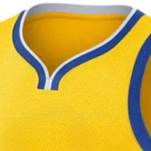 Maillot de basket-ball jaune et bleu pour hommes, uniforme d'équipe athlétique sans manches, vêtements de sport légers et respirants, pour entraînement et jeu - Product Image 3