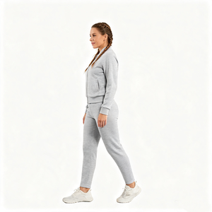 Conjunto de Sudadera con Capucha y Cremallera para Mujer, Estilo Urbano, Algodón, Corte Regular, Venta al por Mayor de Fábrica - Product Image 2