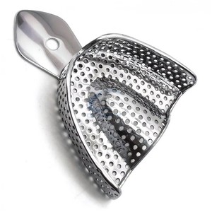 Plateaux d'empreinte dentaire perforés, ensemble supérieur et inférieur, en acier inoxydable, réutilisables, autoclavables, pour empreintes en alginate, CE ISO - Product Image 3