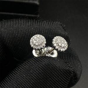 Pendientes de Plata de Ley 925 con Moissanita Circular, Alta Calidad, Corte Redondo VVS, Diamante de Laboratorio, Unisex, Estilo Hip Hop, Joyería Fina - Product Image 3