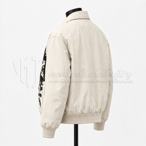 Blouson bomber imprimé graphique pour homme, logo personnalisé, streetwear, vintage, décontracté, coupe-vent, vente en gros - Product Image 4