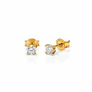 Minimalist Trendy 5mm Moissanite <b>Stud</b> Earrings 925 <b>Silver</b> 18K Gold Plated for Wedding & Party Occasions - Product Image 1
