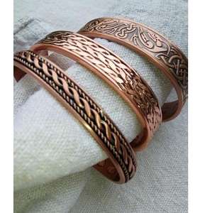 Bracelet artisanal en métal avec imitation de perles, manchette en cuivre massif, bijoux de mariage pour femmes - Product Image 5