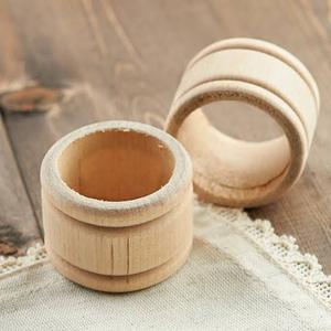 Lot d'anneaux de serviette rustiques en bois naturel, design nordique, accessoire de table durable pour mariage, hôtel, maison - Product Image 4
