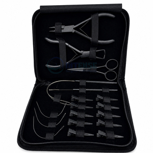 Hair Extension Loop Tool Kit Stainless Steel Hook <b>Needle</b> With Silicone Lined <b>Beads</b> Professional Salon Use Wholesale - Product Image 2