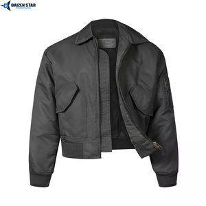 DAIZEN <b>STAR</b> INTERNATIONA Men's Bomber <b>Jacket</b> Solid Color Pullover Closure Stand Collar Polyester Windproof Casual Winter 140g - Product Image 3