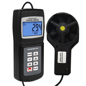 Anémomètre numérique, mesure de la vitesse du vent, du débit d'air et de la température, 3 gammes, 24 groupes de données, sonde à ailettes, indicateur de batterie - Product Image 1