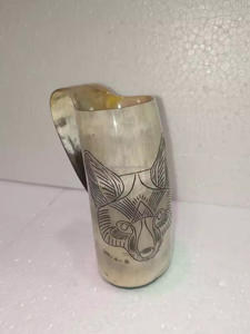 Tasse de corne à boire en céramique de sculpture Viking personnalisée corne naturelle hautement polie d'Inde pour les cadeaux d'affaires vin bière - Product Image 6