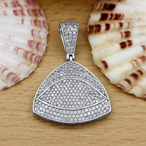 Iced Out Triangle Eye Pendant Moissanite Custom Geometric Hip Hop Statement Jewellery for Men - Product Image 2