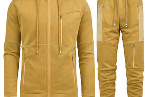 Chándal de Hombre con Cremallera, 100% Algodón, Resistente, Ligero, Ecológico, Tejido Duradero, Uso Diario Informal para Invierno - Product Image 6