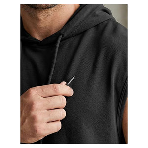 เสื้อเชิ้ตมีฮู้ดผู้ชายแบบมีเชือกผูก เสื้อฮู้ดผ้าฝ้ายทรงหลวมสบาย ๆ เสื้อยืดน้ำหนักเบา ระบายอากาศได้ดี สวมใส่สบายทุกวัน สตรีทแวร์ - Product Image 4