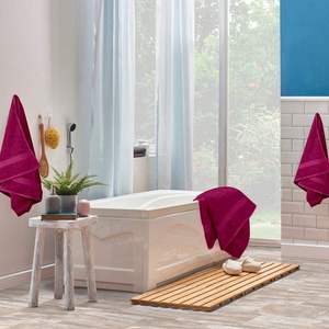 Toalla de Baño de Algodón de Lujo Color Púrpura, Suave, de Secado Rápido, Ligera, Altamente Absorbente, para Hotel, Baño y Playa - Product Image 4