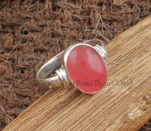 925 Sterling <b>Silver</b> Bezel Setting Pink Jade Handmade Classic <b>Boho</b> Dainty Solitaire Wedding <b>Ring</b> Certified Jaipur Women's - Product Image 3