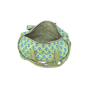 Bolsa de Viaje de Algodón Ecológica, Ligera y Duradera, de Gran Capacidad, con Cierre de Cremallera, Estampado Floral Hecho a Mano - Product Image 6