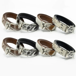 Ceinture pour homme en cuir véritable personnalisée avec boucle à ardillon, services OEM d'usine, ceintures en cuir de vachette avec marque privée, prix de gros - Product Image 5