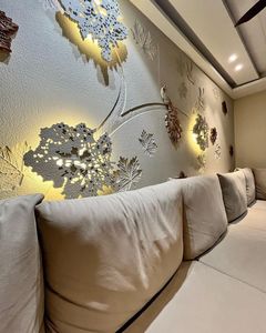 Sculpture murale en feuille d'érable rétroéclairée 3D, panneau mural décoratif moderne pour escalier, couloir, intérieur, extérieur - Product Image 1