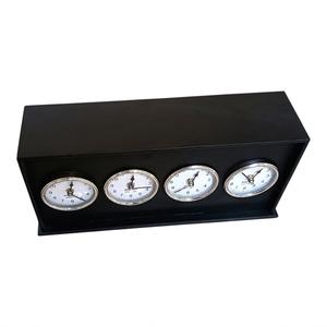 Horloge mondiale classique en bois noir faite à la main (16x4x7) pouces avec différentes fuseaux horaires - Product Image 3