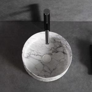 Luxury Natural Carrara White Marble Round Hand Wash <b>Basin</b> Eco-Friendly & Durable Bathroom Vessel Sinks for Home Hotel Indoor Use - Product Image 5