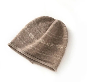 Gorro Clásico de Cachemira Jacquard para Mujer, Gorro de Punto Holgado para Invierno - Product Image 1