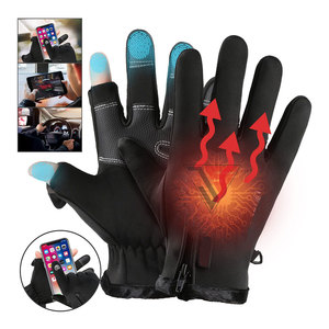 Gants de cyclisme d'hiver pour hommes, imperméables, thermiques, compatibles écran tactile, à doigts entiers, avec fermeture éclair, pour le cyclisme et les sports de plein air - Product Image 2
