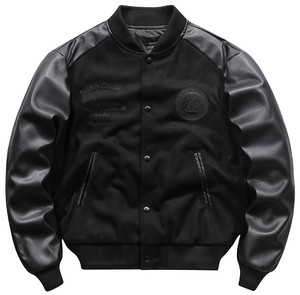 Veste d'hiver pour homme, style universitaire, en toile enduite, à capuche, simple boutonnage, avec logo personnalisé, style Letterman - Product Image 1