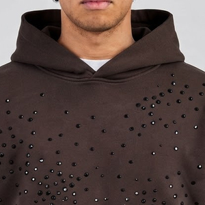 Hot Selling Product Custom Made Embroidery <b>Rhinestone</b> <b>Hoodies</b> Direct Factory Supply Solid Color Men <b>Rhinestone</b> <b>Hoodies</b> For Sale - Product Image 5