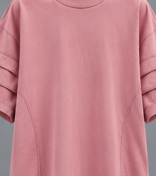 Camiseta Oversize Rosa Lisa con Cuello Redondo para Hombre, Ajuste Holgado, Manga Corta, Estilo Urbano - Product Image 5