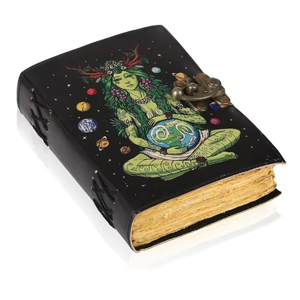 Vintage Genuine Leather Handmade Mother Earth Grimoire Notebook Art Collectible Daily Book Men Women Tree Life Half - Product Image 1