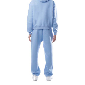 Ensemble de survêtement pour homme en coton bleu clair avec capuche, pantalon de jogging long et sweat-shirt, vêtements décontractés, fabricant au Pakistan - Product Image 2