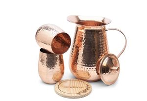 Copper jug set for balanced kitchen decor atmosphere <b>water</b> serving metal set with <b>glasses</b> durable reusable kitchen dining drinkw - Product Image 4