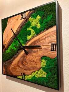 Customizable Simple Plant Wall <b>Clock</b> Handmade Natural Moss Wall <b>Clock</b> for Home Office Decor - Product Image 6