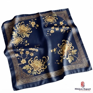 Custom Printed Square <b>Scarf</b> Lightweight Soft Fabric Silk Feel Head <b>Scarf</b> OEM ODM Manufacturer Ireland Custom Fabric Products - Product Image 3
