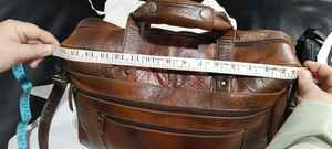 Sac d'affaires en cuir véritable, sac à bandoulière vintage pour ordinateur portable pour hommes - Product Image 4