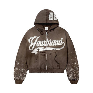Sudadera con capucha y cremallera extragrande para hombre, de Harry Johnson Production, con estampado de letras estilo hip hop, informal, para otoño. - Product Image 5