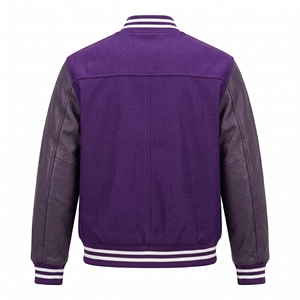 Veste universitaire Dumela violette et blanche pour homme, style preppy, boutonnée sur le devant, veste bomber, vêtement d'extérieur d'automne - Product Image 2