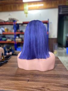 Perruque Bob Perruque Bonestraight 10 ''Extensions de cheveux humains vietnamiens bruts Perruques frontales non traitées alignées sur les cuticules colorées - Product Image 3