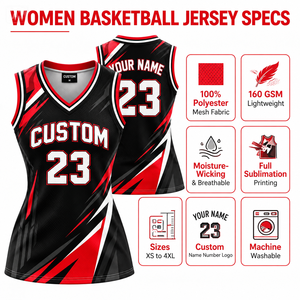 Maillot de basket-ball pour femme de haute qualité, uniforme de basket-ball pour femme, haut de basket-ball imprimé par sublimation, maillot en mesh - Product Image 3
