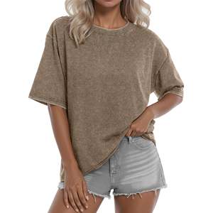 T-shirt en jersey de coton à manches courtes pour homme, coupe ample, couleur unie, col rond, coupe décontractée, longueur normale, tissu tricoté - Product Image 1