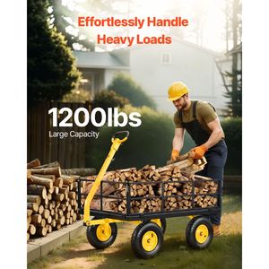 Carretilla de Jardín de Acero Resistente de 1200 Libras, Remolque Utilitario para Jardín - Product Image 2